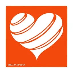 Трафарет для био-тату Сердечко Fresh Tattoo c032_pr-15*15см, размер 15х15см