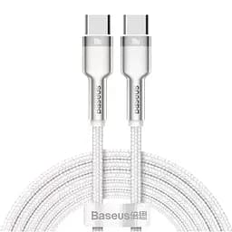 Кабель Baseus Cafule Series Metal Cable Type-C to Type-C 100W 1m CATJK-C02 White