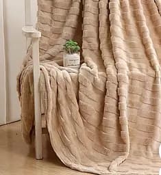 Плед євро Colorful Home Оксамитовий велюр 3D 20107 200х220 см бежевий