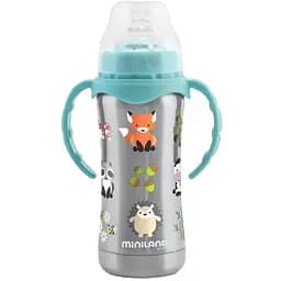 Термопоїльник Miniland Thermobaby Silver, з соскою, 180 мл, сріблястий (89188)