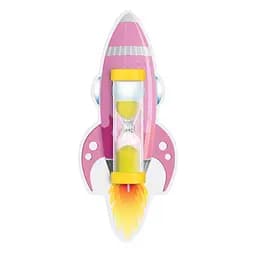Пісочний годинник на присосці Склоприлад Чистимо зубки три хвилини Ракета рожевий (404626)