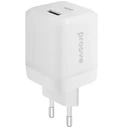 Зарядний пристрій Proove Pure GaN Plus 30W (Type-C + USB) white (WCPU30111202)