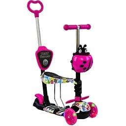 Самокат 5 в 1 Best Scooter 59х15х29 см Розово-черный 000231492