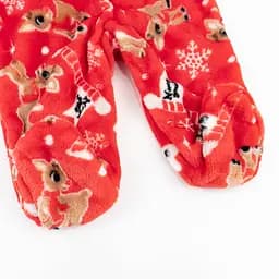 Новорічний теплий чоловічок для новонароджених Christmas Fawn зріст 62 см (1 - 3 місяці) Malena Червоний з принтом - мініатюра 4