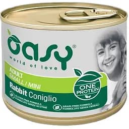 Влажный корм для взрослых собак малых пород Oasy One Protein Adult Small Mini кролик 200 г