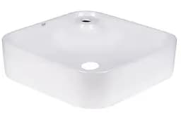 Комплект Qtap Stork: Раковина накладна квадратна 430x430x125 мм White + Донний клапан PU02 (QT15112194WN47318) - мініатюра 3