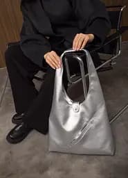 Жіноча сумка Sambag HOBO M срібло 35 х 40 х 8 см (53200003) - мініатюра 6