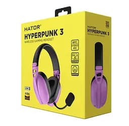 Игровые наушники беспроводные с микрофоном HATOR ESH-19 Wireless HYPERPUNK 3 SyncHUB Hi-Res Violet - мініатюра 11