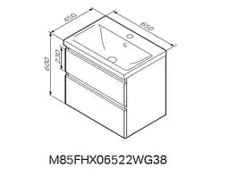 Тумба з раковиною AM.PM X-Joy підвісна 65, білий глянець M85-FHX0652-WC0652WG38, Білий - мініатюра 2