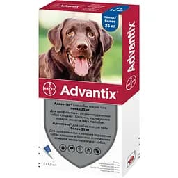 Краплі Elanco (Bayer) Advantix від бліх і кліщів для собак від 25 до 40 кг 16 мл (4.0 мл x 4 піпетки) (933781) - мініатюра 2