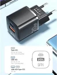 Зарядний пристрій Essager Camber 20W GaN Travel Phone Charger USB A + Type C EU Black (ECTAC-HMB01-P) - мініатюра 8