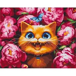 Картина за номерами Brushme Мур в піонах  ©Маріанна Пащук 40x50 см (BS53696)