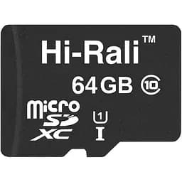 Карта памяти Hi-Rali microSDXC, 64Gb, Class10 UHS-I U1, без адаптера (HI-64GBSDCL10-00)