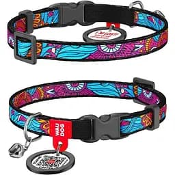 Нашийник для кота Waudog Nylon з QR паспортом малюнок Літо пластикова пряжка-фастекс Розмір XS