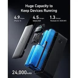 Зовнішній акумулятор Anker 737 Powercore 24K 140W (A1289011) - мініатюра 4