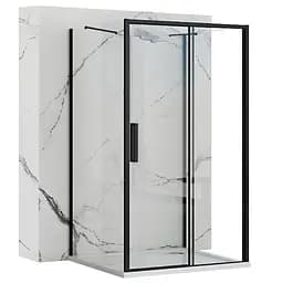 Душевая кабина Rea Rapid Slide 100x90 black пристенная REA-KPL-09875, Черный матовый, Универсальная, прозрачная