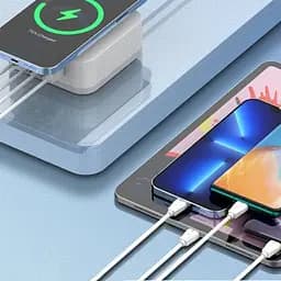 Бездротовий зарядний пристрій Ldnio AW004 3 USB/ Type-C QC PD 32W білий - мініатюра 6