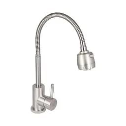 Змішувач для кухні Lidz Aria 015F41 з гнучким виливом (k35) LDARI015F41NKS45306 Nickel Нержавіюча сталь