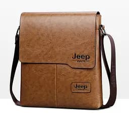 Сумка чоловіча через плече планшет Світло-коричнева Jeep (225СК) - мініатюра 10