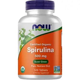 Натуральна добавка NOW Spirulina 500 mg, 500 таблеток