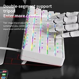 Ігрова дротова механічна клавіатура AK61 / Red Switch / Hot Swappable / 60% / White - мініатюра 4