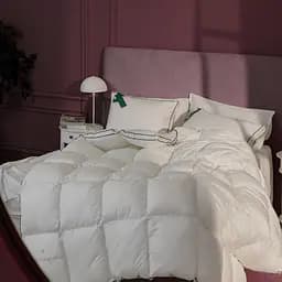 Ковдра пухова MirSon Imperial Delight, демісезонна, 240х220 см, біла із зеленим кантом - мініатюра 5