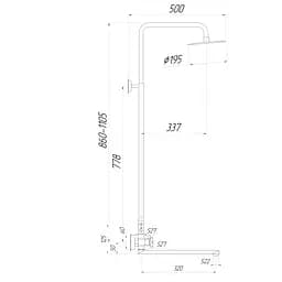 Душова система Globus Lux DUKAT SD4-SH-208 змішувач з нержавіючої сталі для ванної з верхнім душем і лійкою - мініатюра 7
