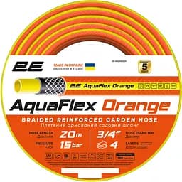 Шланг для поливу 2Е AquaFlex Orange 3/4" 20 м (2E-GHE34OE20)