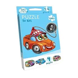 Детские пазлы "Puzzle For Kids Машинка" Danko Toys PFK-08, 4 картинки