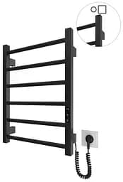 Электрический полотенцесушитель HF Leeds 570x430 black matte 6.1.0800.06.BM, Черный матовый, универсальное (коннектор), Электронный