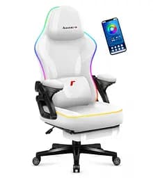 Компьютерное кресло Huzaro Force 4.6 White RGB ткань