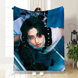 Плед плюшевий подарунковий 3D Stray Kids Han 160х200 см 160 см, 135 см