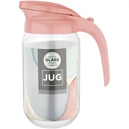 Кувшин стеклянный Vittora Beluga 1 л розовый (126021)