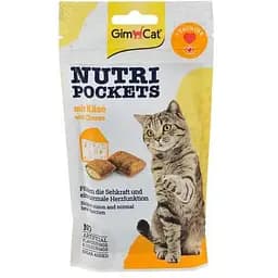 Вітамінне ласощі GimCat Nutri Pockets для котів, сир з таурином, 60 г