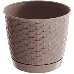 Горщик для квiтiв Prosperplast Ratolla круглий з пiдставкою, 220 мм, мокка (70765-7529)