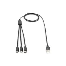 Дата кабель USB 2.0 AM to Lightning + Micro 5P + Type-C 1.0m charge only Digitus (AK-300160-010-S) - мініатюра 5