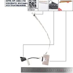 Шлейф матриці для Dell Precision 7510 7520 M7510 M7520 P53F, (eDP 30pin, DC02C00AP10, 0WV3CV)