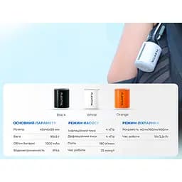 Насос-ліхтар кемпінговий Flextail Tiny Pump 2X, помаранчевий - мініатюра 5