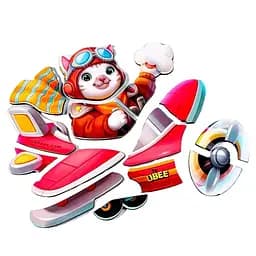 Дерев'яний контурний пазл "Котик пілот" Ubumblebees (ПСД281) PSD281