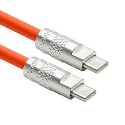 Силиконовый кабель PowerPlant USB Type-C – Type-C, 120W, 3 м, orange