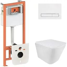 Набір Q-tap Nest 4 в 1 підвісний унітаз Tern Ultra Quiet 490x365x325 + комплект інсталяції QT1733052EUQW45161