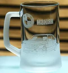 Пивний келих 660 мл з гравіюванням BMW M3 E30 подарунок для автолюбителя  кухоль для пива з логотипом авто