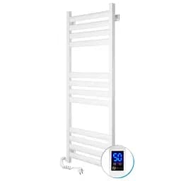 Электрический полотенцесушитель Navin Ellipse 500x1200 Sensor левосторонний с таймером, белый бархат 12-845153-5012, Белый матовый, Левое, Электронный