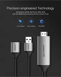 Адаптер Ugreen CM151 USB to HDMI Digital AV Adapter 1.5 м сірий (50291) - мініатюра 2