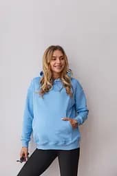 Вільний худі для майбутніх мам тринитка без начосу Chelm L-XL (46-48) Lullababe Блакитний - мініатюра 3