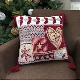 Наволочка вязаная Прованс Подарки, 45х45 см, красный (23101)