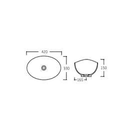 Умивальник Qtap Dove 420x330x150 White QT06116062AW, Білий - мініатюра 2