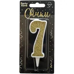 Свічка-цифра 7 Party Хата 1502-5806 Золотий shop (4823118903737)