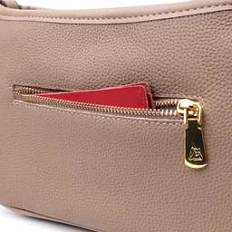 Жіноча сумка з двома ручками з натуральної шкіри Vintage 22632 бежева - мініатюра 9