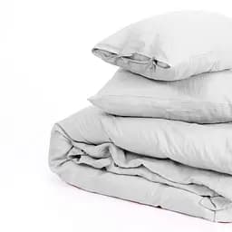 Комплект постільної білизни MirSon Natural Linen Beatrice льон полуторний світло-сірий (2200008247744) - мініатюра 2